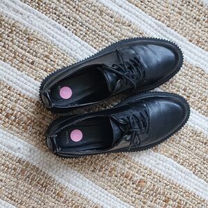 Bershka Black Lace-Up Shoes - Oxford Style